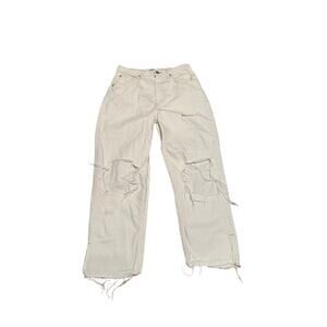 We The Free Maggie Mid Rise White Distressed Jean